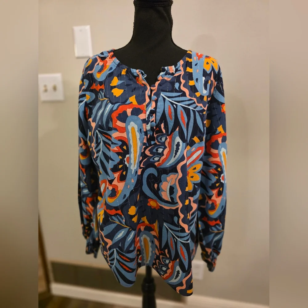 Belle Boho Colorful Paisley Women's Top - Picture 1 of 5
